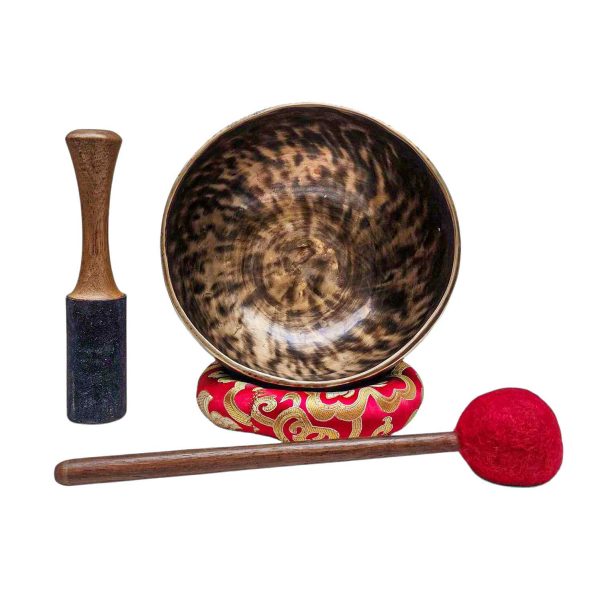 Full Moon Bowl – Moon Carved, Buddhist Hand Beaten
