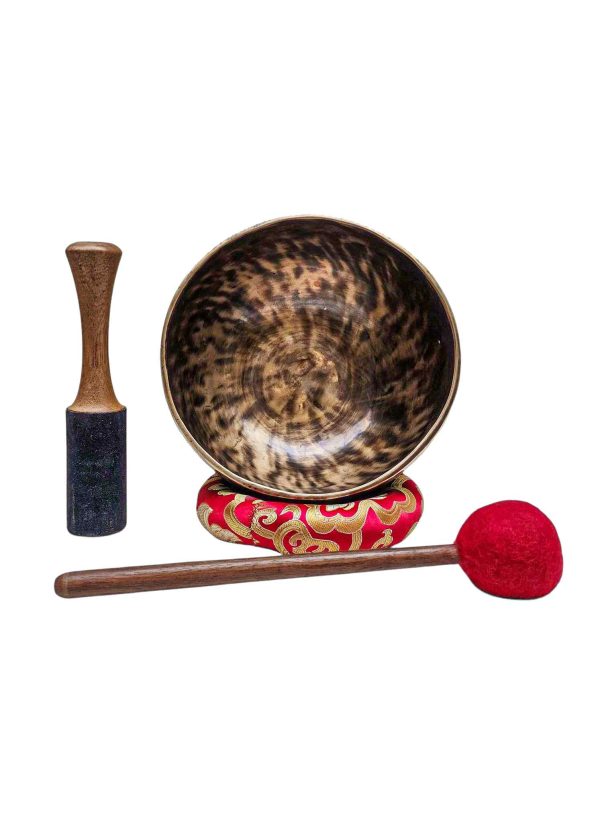 Full Moon Bowl – Moon Carved, Buddhist Hand Beaten