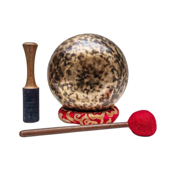 Full Moon Bowl – Moon Carved, Buddhist Hand Beaten