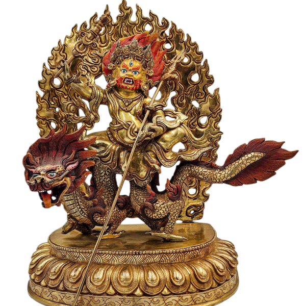 White Jambhala Statue - (Dragon Jambhala)