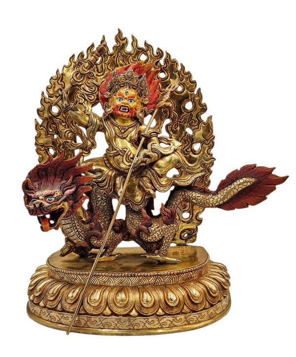 White Jambhala Statue - (Dragon Jambhala)