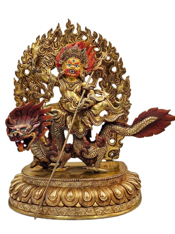 White Jambhala Statue - (Dragon Jambhala)
