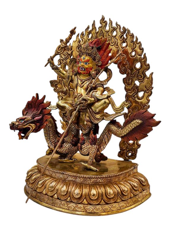 White Jambhala Statue - (Dragon Jambhala)