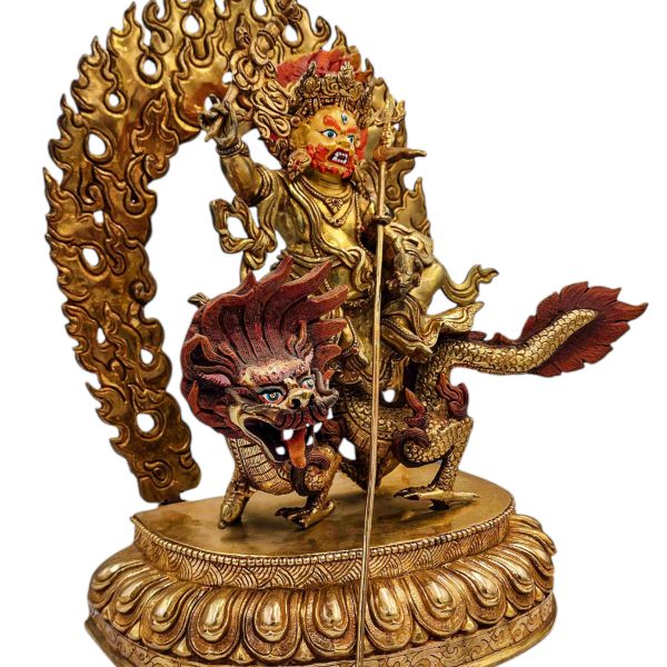 White Jambhala Statue - (Dragon Jambhala)