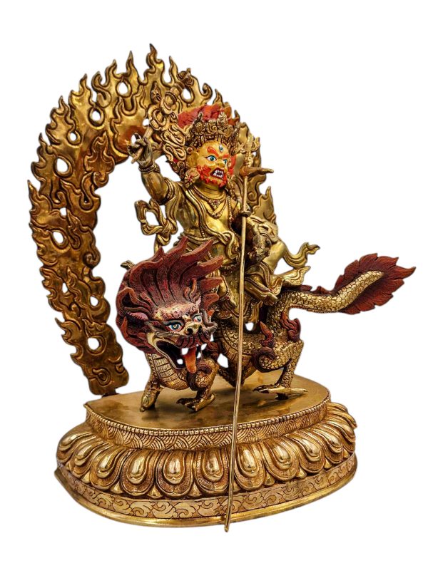 White Jambhala Statue - (Dragon Jambhala)