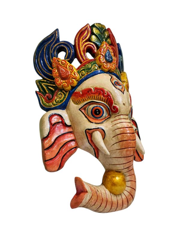 Ganesh – Handmade Wooden Mask, Wall Hanging