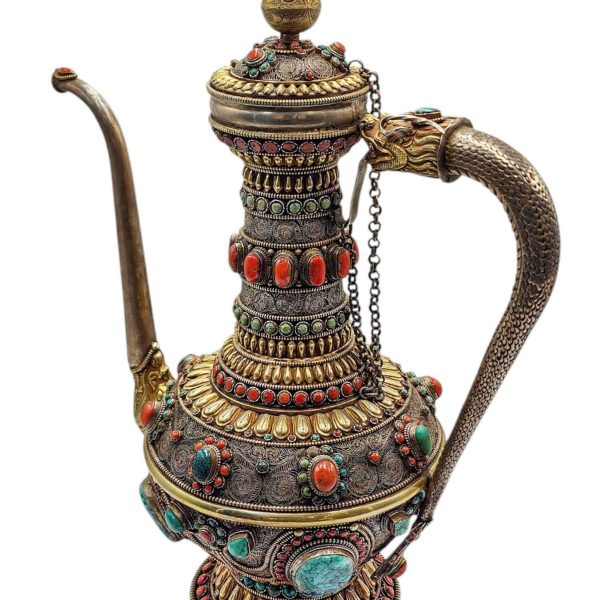 Tibetan Tea & Silver Water Offering Vessel