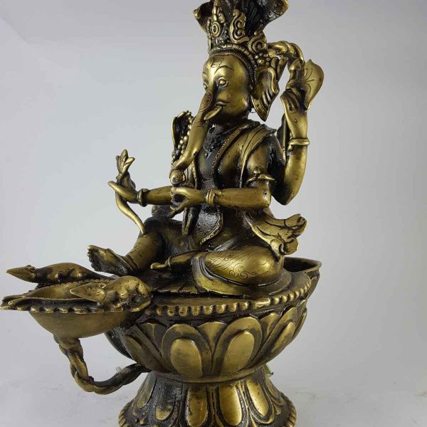 Brass Ganesh Sukunda Oil Lamp – High-Quality Statue