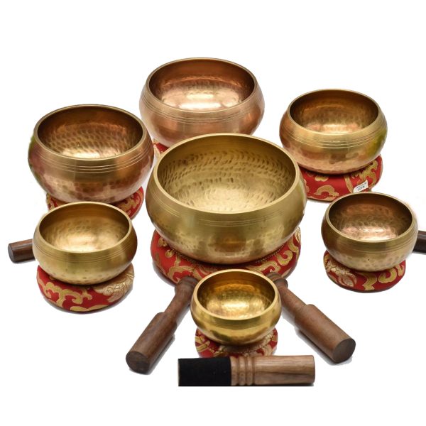 Handmade Beaten Chakra Healing Singing Bowl Set – 7 Pcs