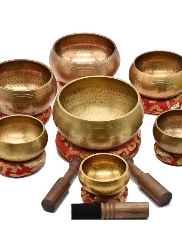 Handmade Beaten Chakra Healing Singing Bowl Set – 7 Pcs