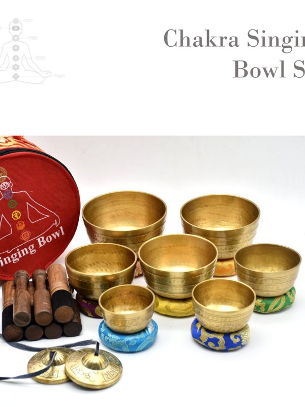 Chakra Singing Bowl Set with Tingsha – Complete Sound Healing Kit