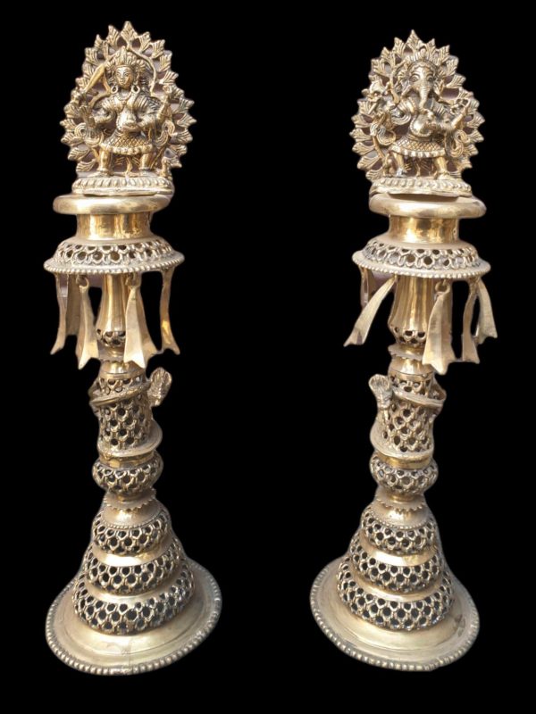 Nepali Traditional Panas Statue Set – Sukunda Oil Lamp