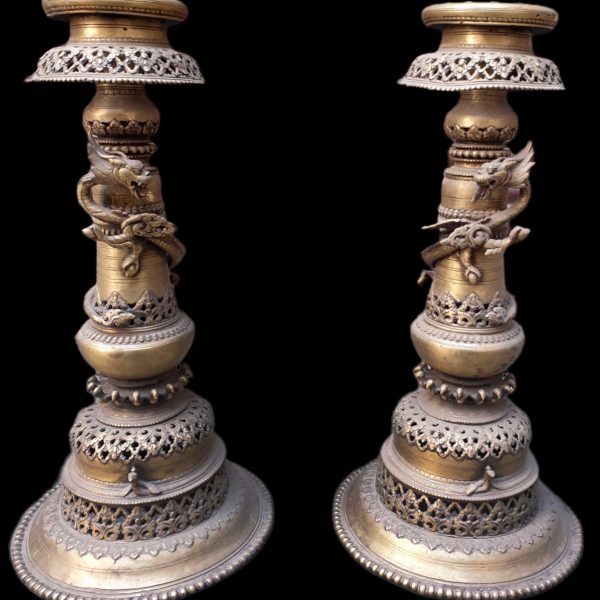 Nepali Traditional Panas Statue Set – Sukunda Oil Lamp