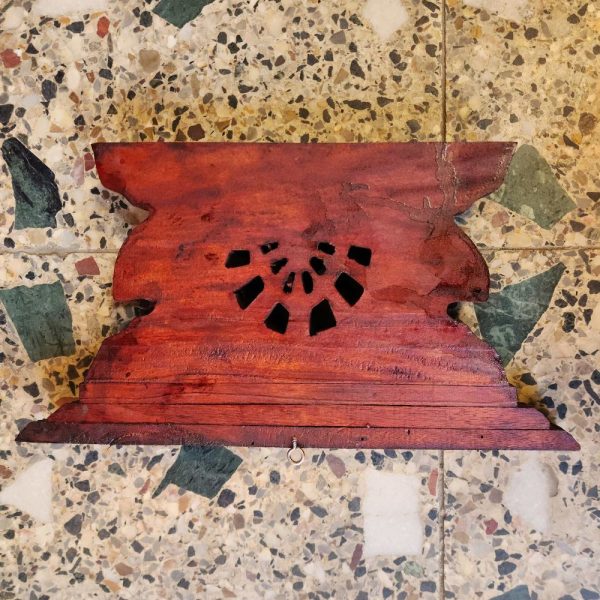 Traditional Newari Wooden Hand-Carved Window with Peacock Design