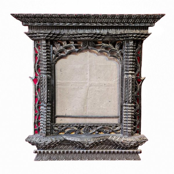 Traditional Newari Wooden Hand-Carved Window Design Photo Frame