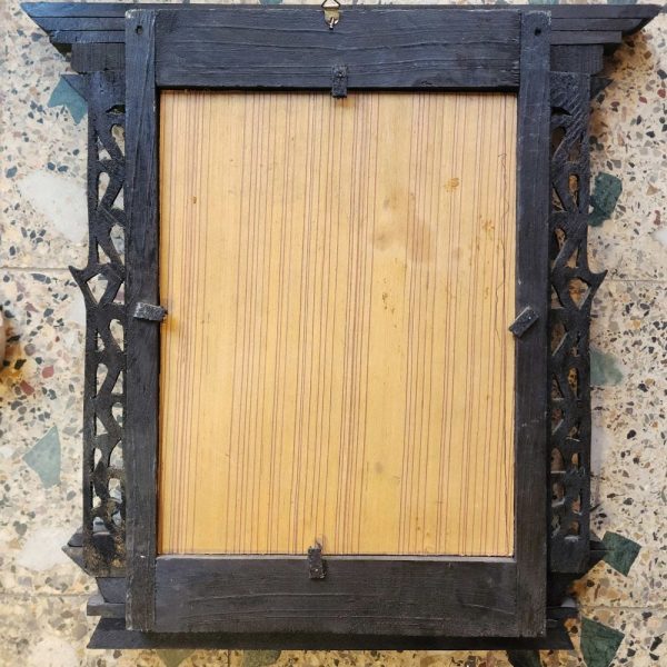Traditional Newari Wooden Hand-Carved Window Design Photo Frame