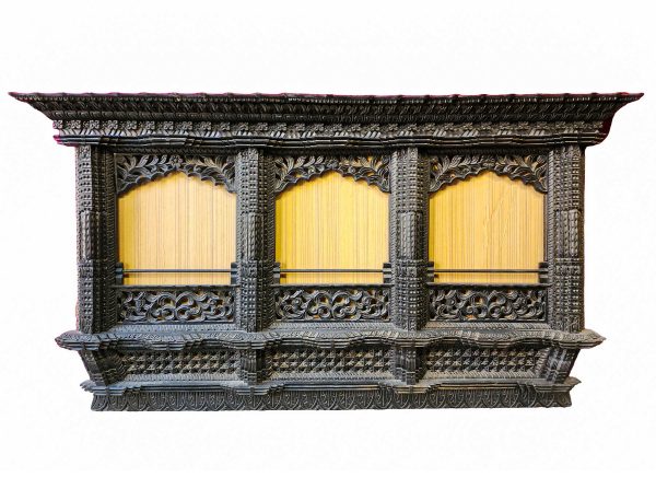 Traditional Newari Wooden Hand-Carved Window Design Photo Frame