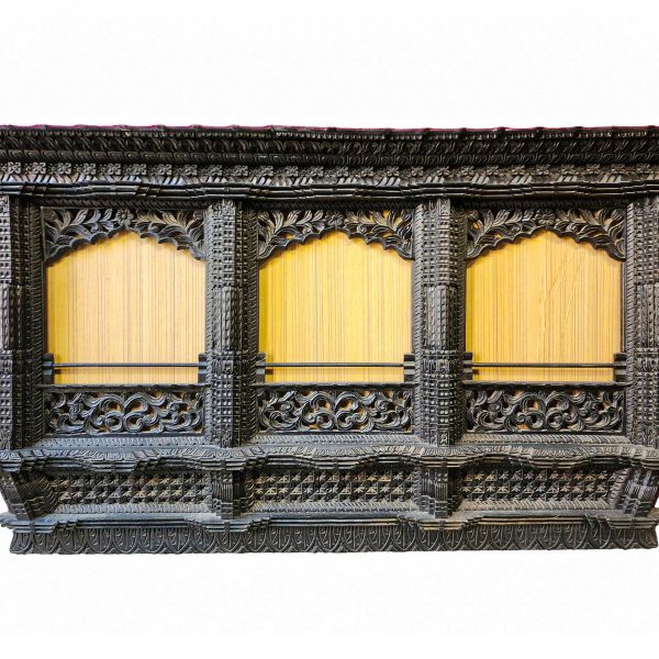 Traditional Newari Wooden Hand-Carved Window Design Photo Frame