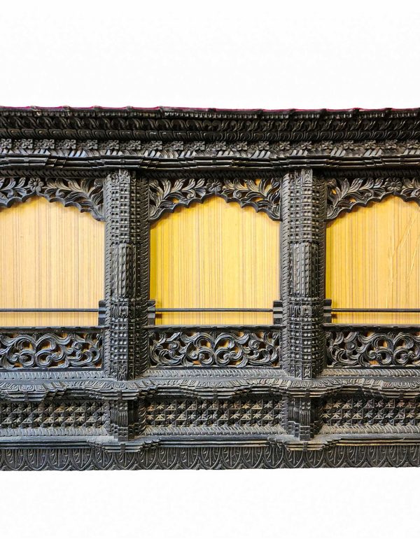 Traditional Newari Wooden Hand-Carved Window Design Photo Frame