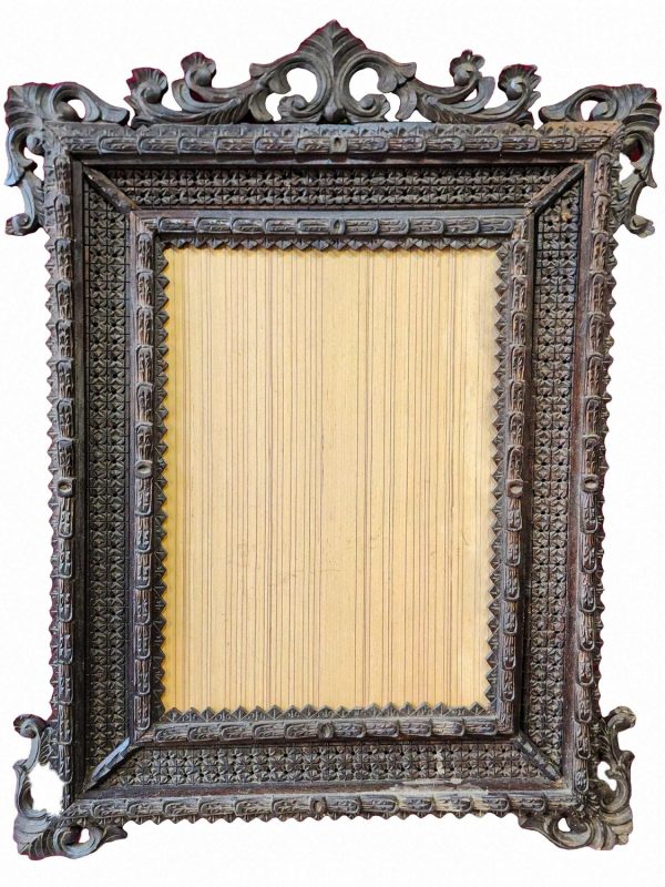 Traditional Newari Wooden Hand-Carved Window Design Photo Frame