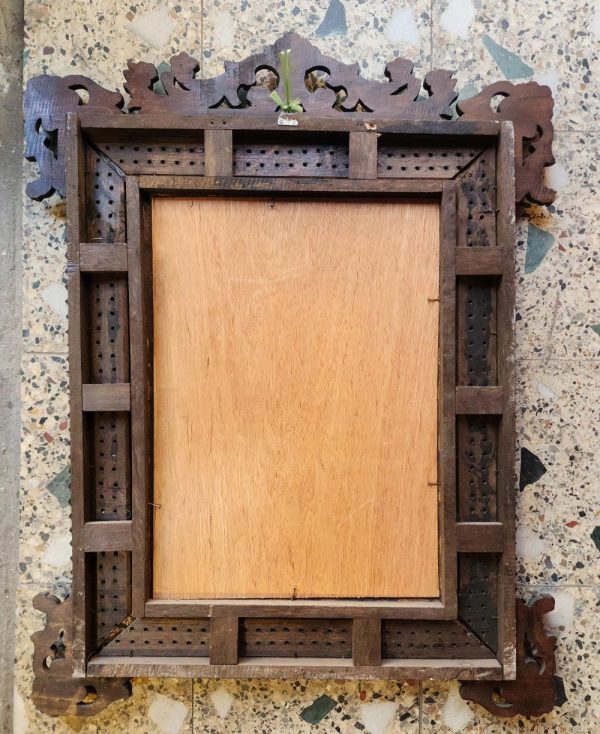 Traditional Newari Wooden Hand-Carved Window Design Photo Frame