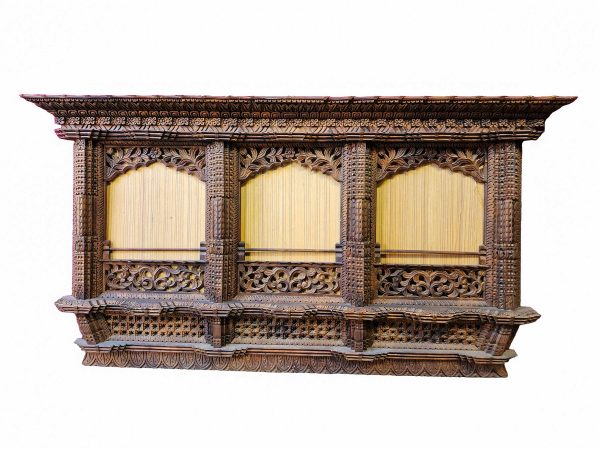 Traditional Newari Wooden Hand-Carved Windows Design Photo Frame