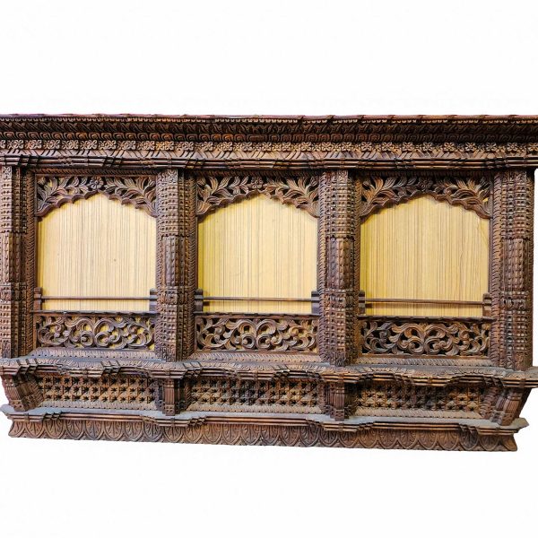 Traditional Newari Wooden Hand-Carved Windows Design Photo Frame