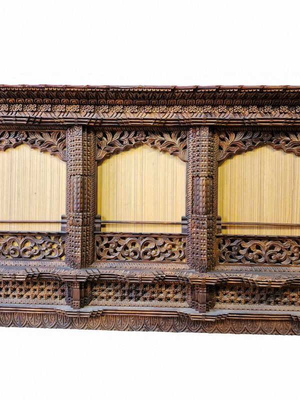 Traditional Newari Wooden Hand-Carved Windows Design Photo Frame