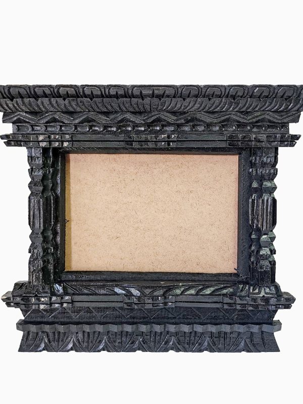 Traditional Newari Wooden Hand-Carved Window Design Photo Frame