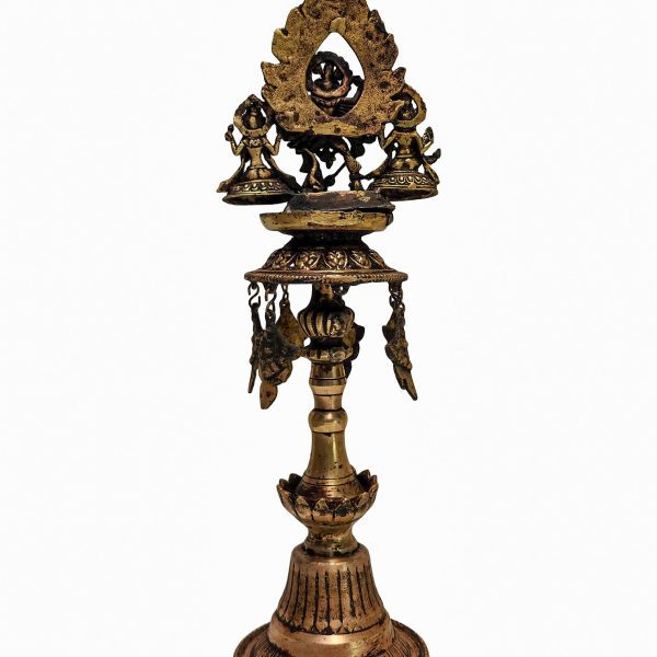 Unique Panas Statue – Antique Sukunda Oil Lamp with Bhadrakali, Ganesh, and Laxmi
