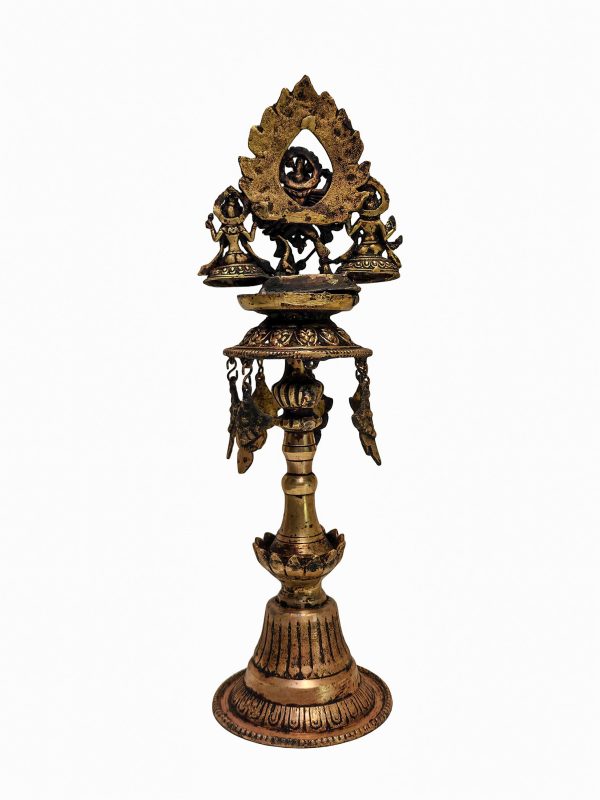 Unique Panas Statue – Antique Sukunda Oil Lamp with Bhadrakali, Ganesh, and Laxmi