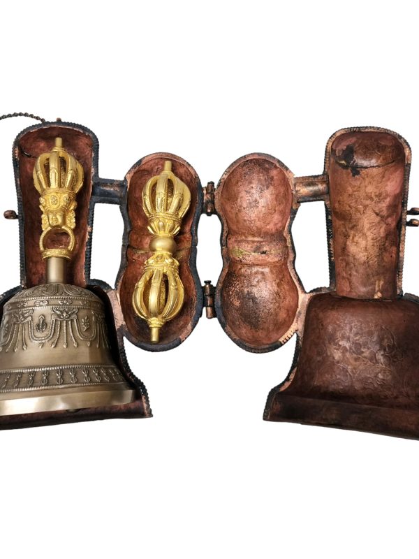 Bell and Dorje (Vajra) with Metal Cover – 9 Point Set | Dehradun Piece