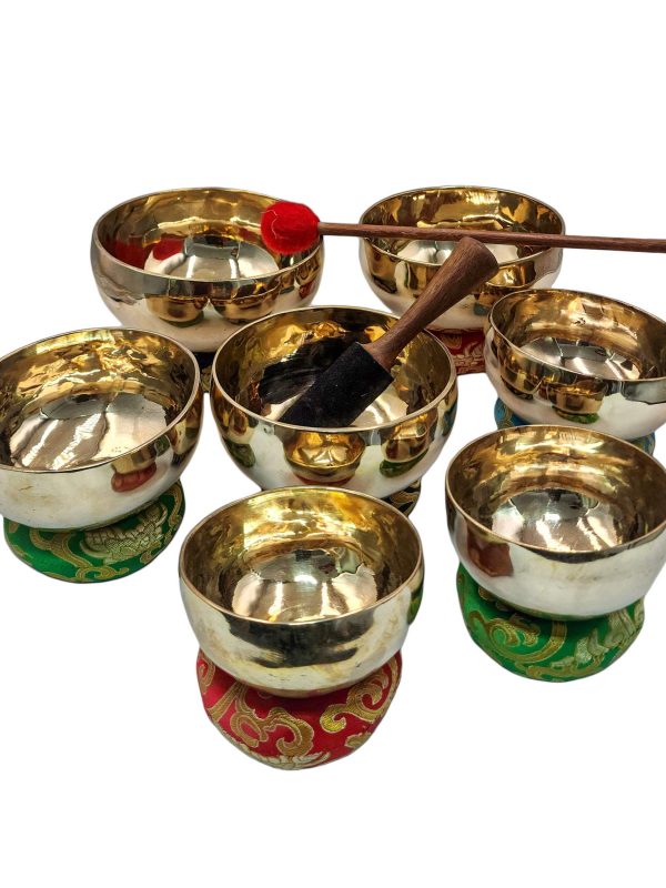 Seven Chakra Singing Bowl Set – Bronze with Glossy Finish