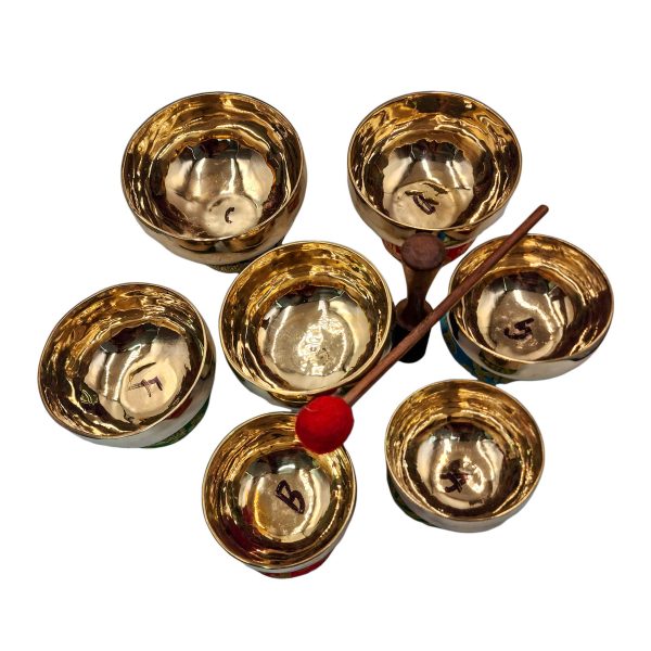 Seven Chakra Singing Bowl Set – Bronze with Glossy Finish