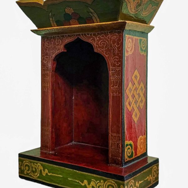 Traditional Tibetan Altar Chesum Box – Hand-Painted in Traditional Colors