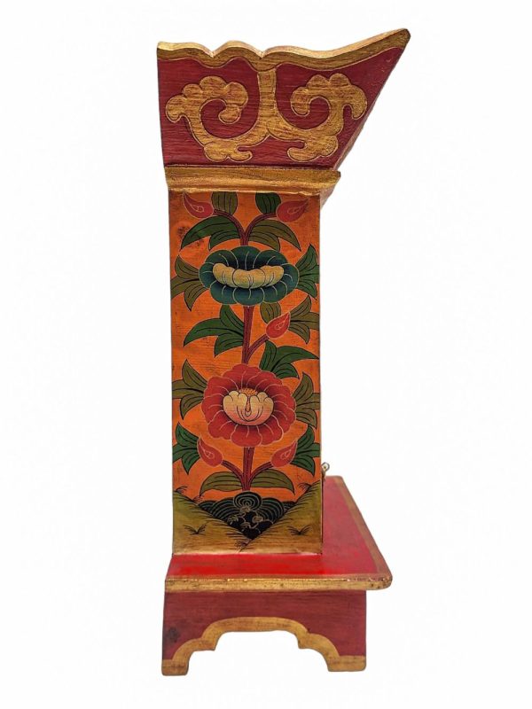 Traditional Tibetan Altar Chesum Box – Hand-Painted in Traditional Colors