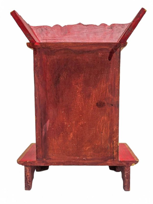 Traditional Tibetan Altar Chesum Box – Hand-Painted in Traditional Colors