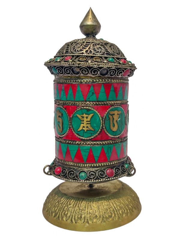 Table Top Buddhist Handmade Prayer Wheel