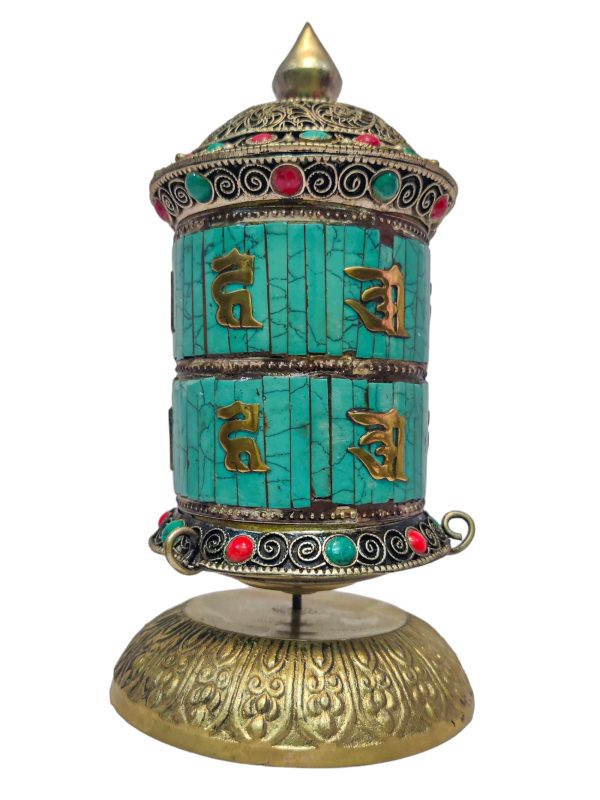Table Top Buddhist Handmade Prayer Wheel