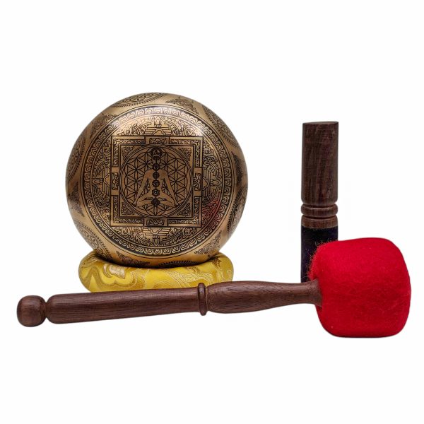 Buddhist Hand-Beaten Singing Bowl – Sahasrabhuja Avalokitesvara Carving