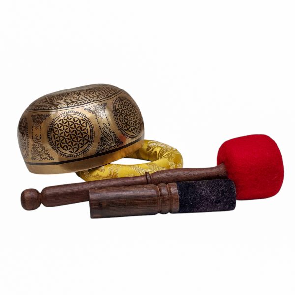 Buddhist Hand-Beaten Singing Bowl – Sahasrabhuja Avalokitesvara Carving