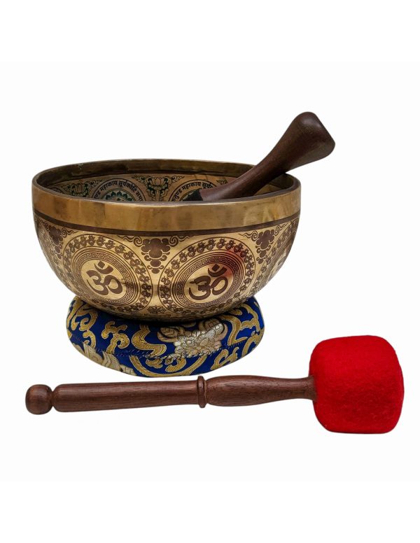 Buddhist Hand-Beaten Singing Bowl – Ganesh Carving