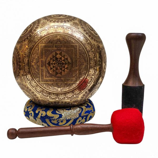Buddhist Hand-Beaten Singing Bowl – Ganesh Carving