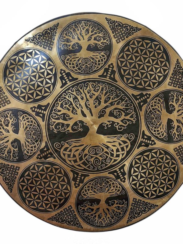 Handmade Bronze Chau Gong – Tam-Tam Symphonic Gong with Tree of Life & Chakra Etching