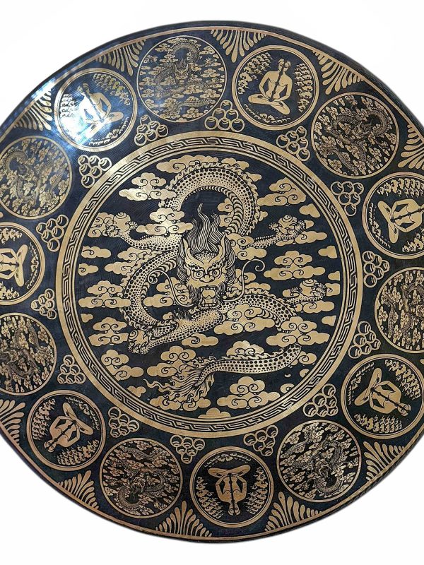 Handmade Bronze Chau Gong – Tam-Tam Symphonic Gong with Dragon and Chakra Etching