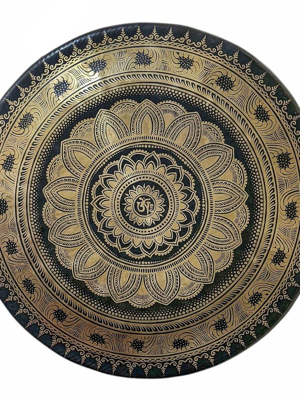 Handmade Bronze Chau Gong with Mandala Etching