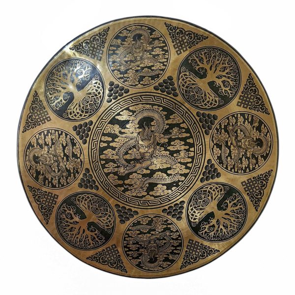 Handmade Bronze Chau Gong – Tam-Tam Symphonic Gong with Dragon and Tree of Life Etching