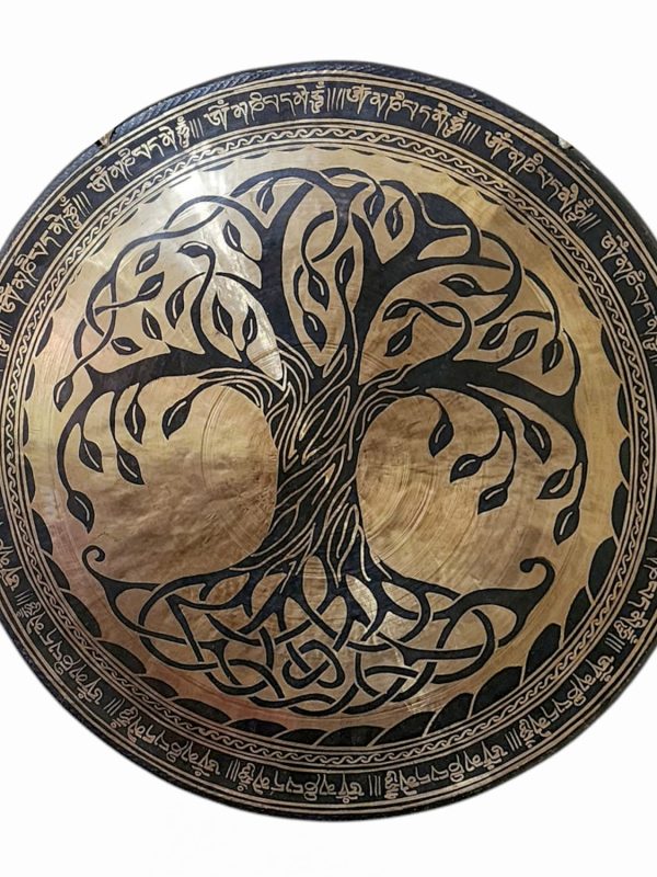 Handmade Bronze Chau Gong – Tam-Tam Symphonic Gong with Tree of Life Etching