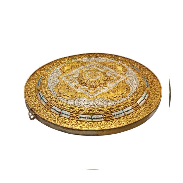 Buddhist Copper Wall Hanging – Tibetan Calendar with Mandala Design