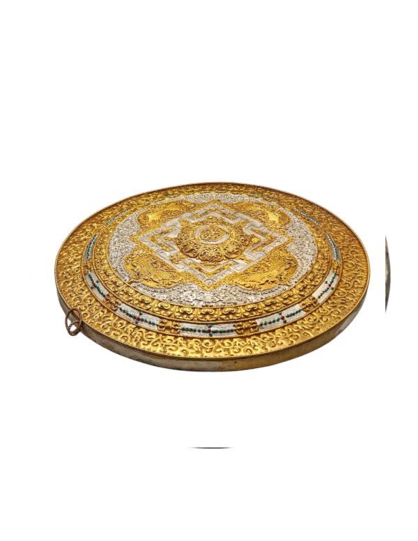 Buddhist Copper Wall Hanging – Tibetan Calendar with Mandala Design